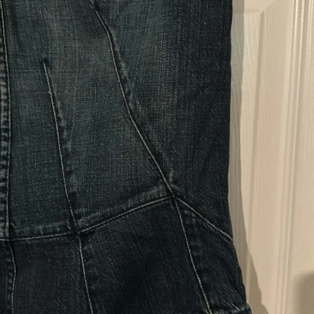Vintage Y2K Juicy Couture Blue Denim Skirt With‎ Ruffle Size Large